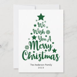 God jul Träd-form i Grönt Julkort