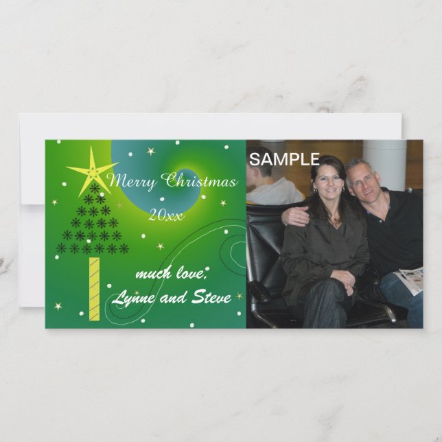 God jul Träd-fotokort Julkort (Framsida)