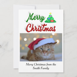 God jul Träd fotoskript med röd grönt Julkort