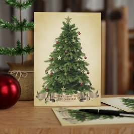 God jul Träd från Namn Helgdag-kort för familjen Inbjudningar