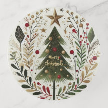 God jul Träd Greenery Guld Stjärntypografi