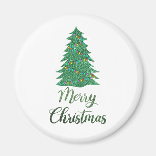 God jul träd-grönt glitter magnet