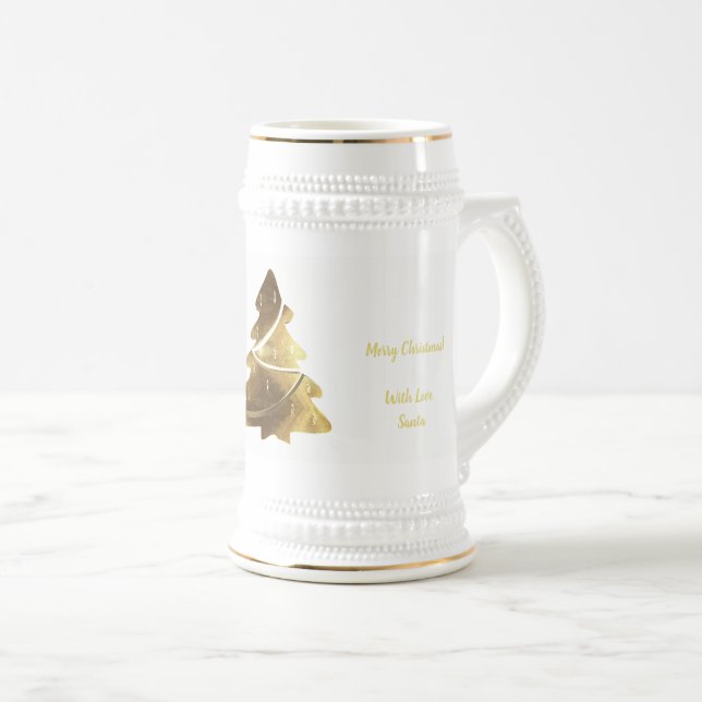 God jul Träd Guld Se Eleganten Beer Stein Sejdel (Framsida höger)