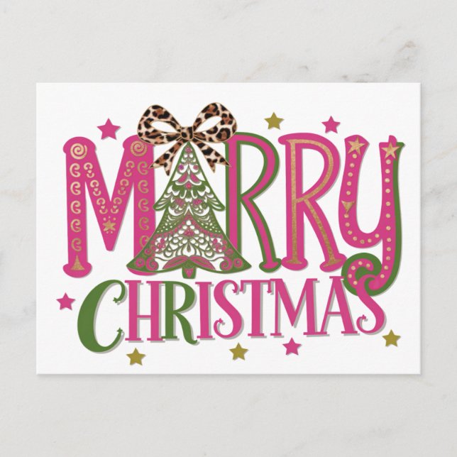 God jul träd helg vykort (Framsida)