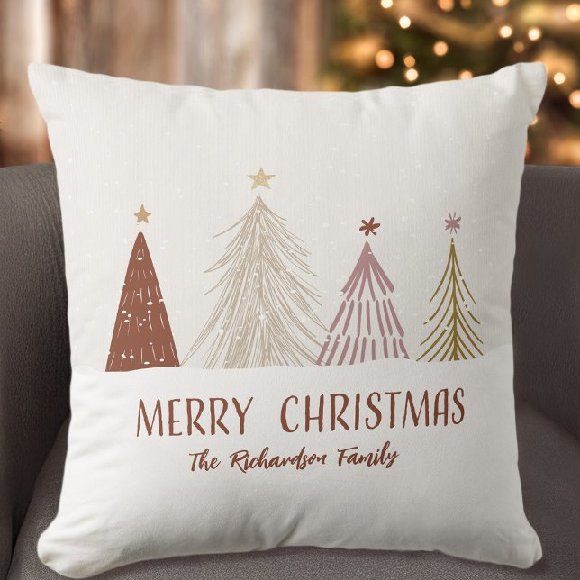 God jul Träd Helgdag Anpassningsbar Family Home Kudde (Skapare uppladdad)
