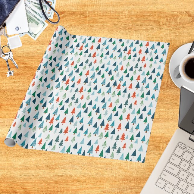 God jul Träd Helgdag Wintery Grönt Gift Presentpapper (Skapare uppladdad)