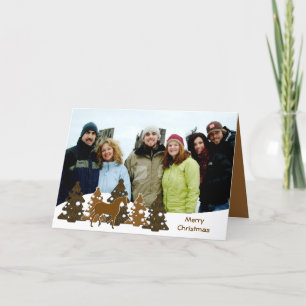 God jul Träd & Horse Helgkort