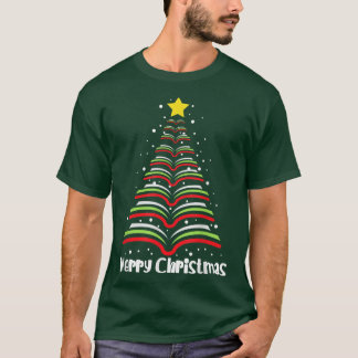 God jul Träd Kärlek-, som läser Bokar Bibliotekari T Shirt