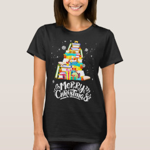 God jul Träd Kärlek-, som läser Bokar Bibliotekari T Shirt
