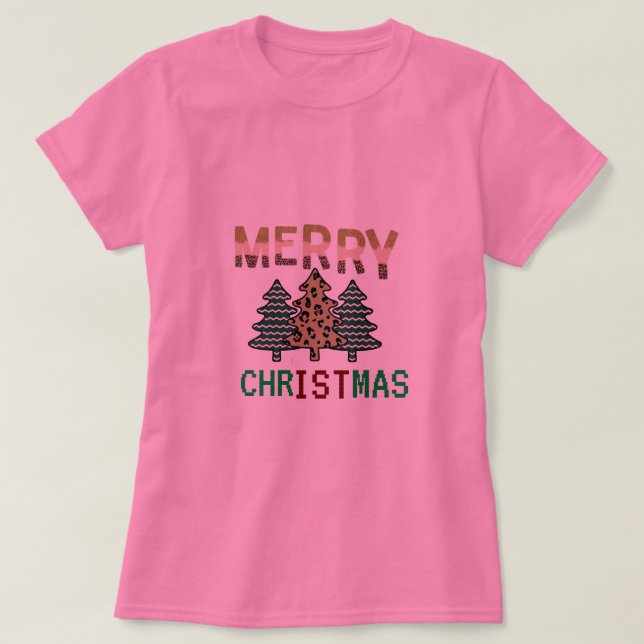 God jul Träd Kvinnor i vitt T Shirt (Design framsida)