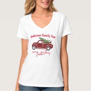 God jul Träd Lastbil-familjen Julgran T Shirt