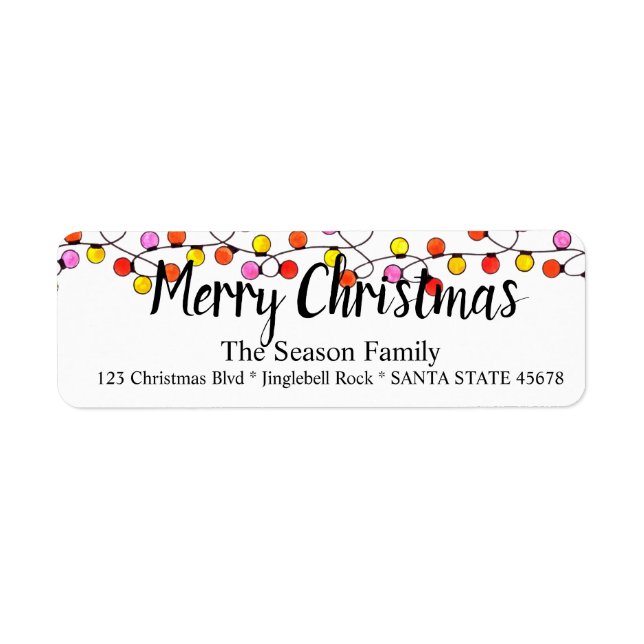 God jul Träd Ljus etikett Returadress Etikett (Framsidan)