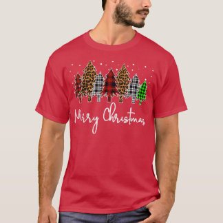God jul Träd med Buffalo Play Leopard P T Shirt