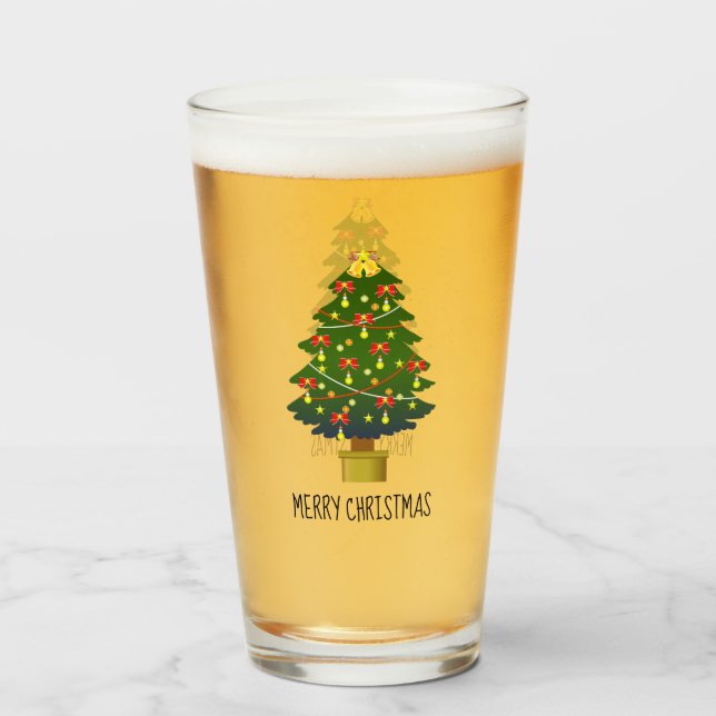 God jul Träd med Ljus Glaskopp (Framsida fylld)