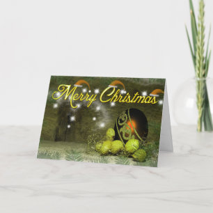 God jul Träd med Raiding Reindeer Helgkort