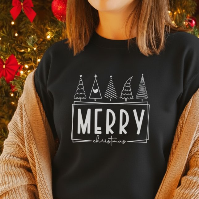 God jul Träd| Minimalistisk Helgdag T Shirt (Modern Merry Christmas Trees Shirt – minimalist festive design for cozy winter holiday vibes!)