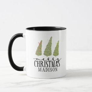 God jul Träd Modern Helgdagar i skript Mugg