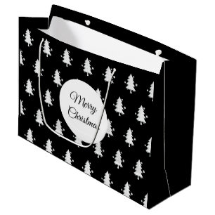 God jul Träd Mönster Black Gift Bag