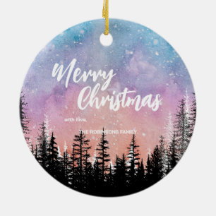 God jul träd Nattgradientskriptskog Julgransprydnad Keramik