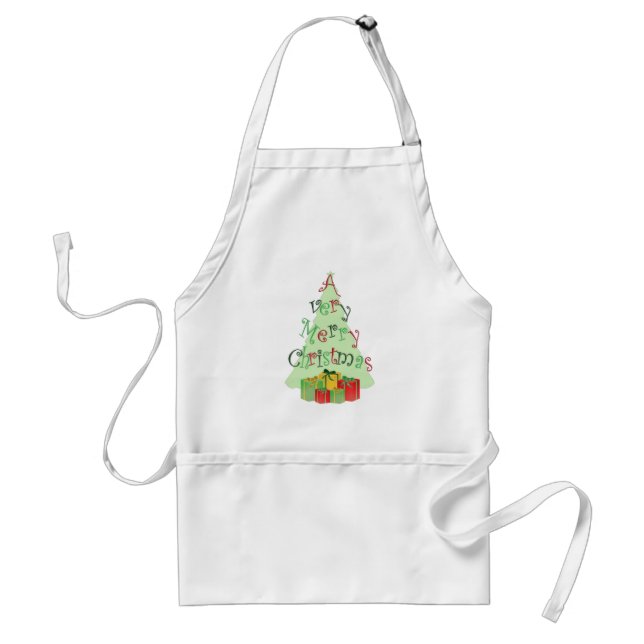 God jul Träd och Helgdag Aprons Förkläde (Framsidan)