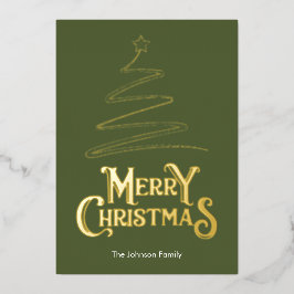 God jul Träd Oliv grönt bakgrund Guld