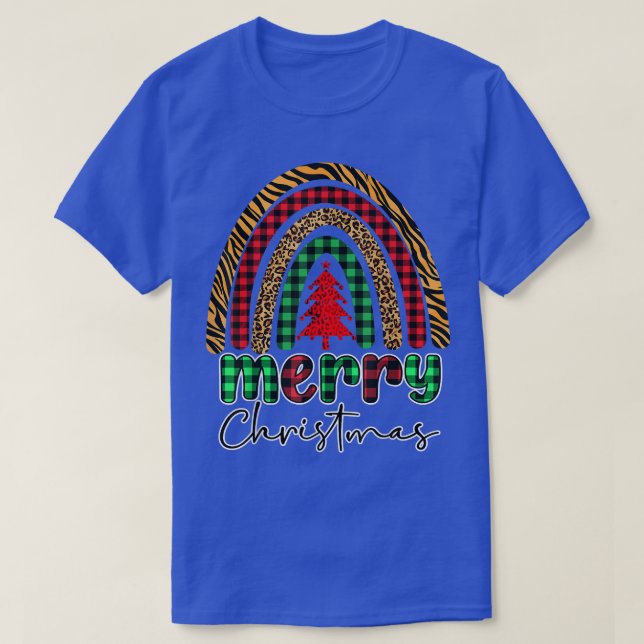 God jul Träd Pajamas Pset Rainbow Christm T Shirt (Design framsida)