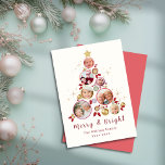 God jul Träd Photo Collage Guld Star Julkort<br><div class="desc">En 7-fotokollage med ett modernt julkort med handskript och Festive Julgran. Klicka på knappen Redigera om du vill anpassa designen.</div>