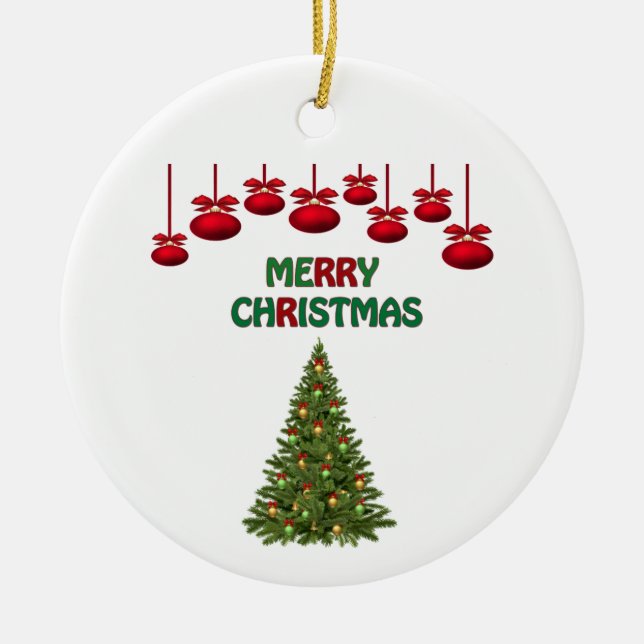 God jul Träd Presenter Festive Helgdag Julgransprydnad Keramik (Framsidan)