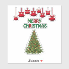 God jul Träd Presenter Festive Helgdag Klistermärken