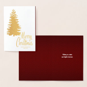 God jul Träd Red and Guld Business Folierat Kort