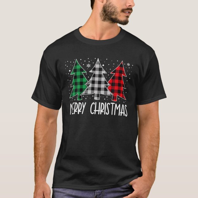 God jul Träd Red Grönt Buffalo Play T Shirt (Framsida)