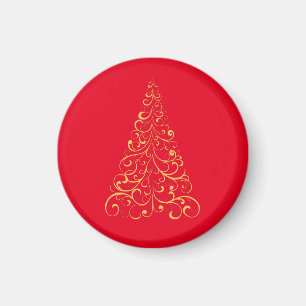 God jul träd-red magnet