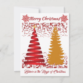 God jul Träd Red och Golden Shine Helgdag Julkort