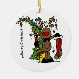 God jul Träd Reindeer Julgransprydnad Keramik