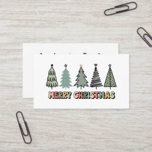 God jul Träd Retro-jul Visitkort