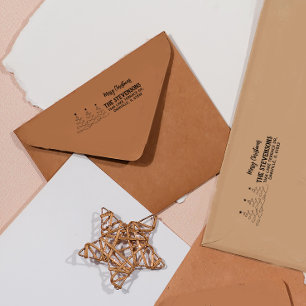 God jul Träd Returadress Självfärgande Stämpel