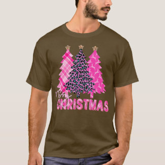God jul Träd Rosa Buffalo Play och Leopar T Shirt