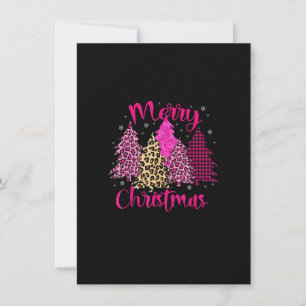 God jul Träd Rosa Julafton Leopard Matching Fa Inbjudningar