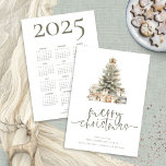 God jul Träd Sage Script 2025 Calendar Julkort<br><div class="desc">Modern God jul Träd Sage Script 2025-kalender på baksidan. Tillgänglig digitalt och utskriven. Contemporary stil. God jul är i ett skript med elegant i sidled och resten av texten som du enkelt kan anpassa, inklusive ditt nya år hälsning på baksidan. Du kan välja valfritt färg för text och bakgrund genom...</div>