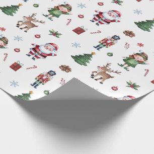 God jul träd Santa Reindeer Nutcracker Presentpapper