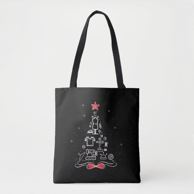 God jul Träd Sewing Crochet Verktyg Tygkasse (Framsida)