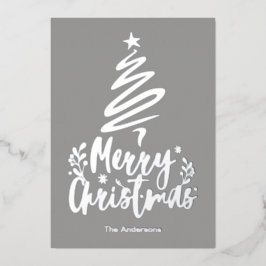 God jul Träd Silver-julkort