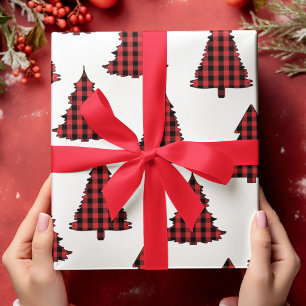 God jul Träd Simple Buffalo Check Mönster Presentpapper