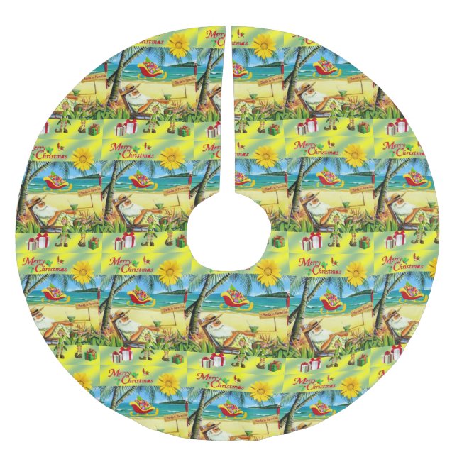 God jul Träd Skirt Beach Bum Jultomten Julgransmatta Borstad Polyester (Framsidan)