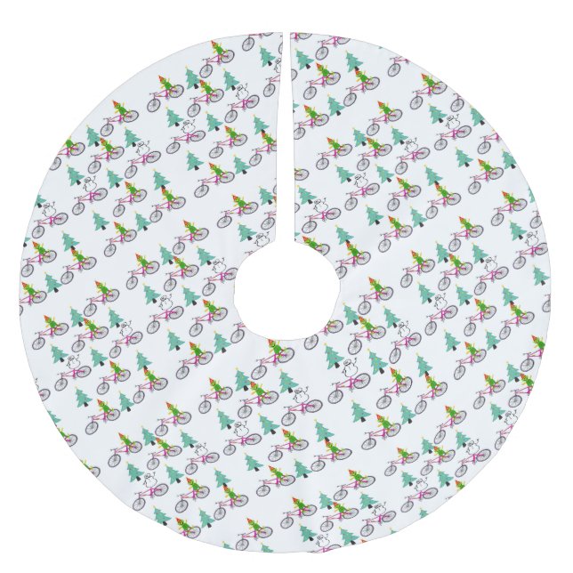 God jul Träd Skirt Elf Snögubbe Julgransmatta Borstad Polyester (Framsidan)