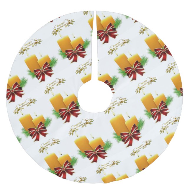 God jul Träd Skirt Glad helg Julgransmatta Borstad Polyester (Framsidan)