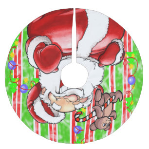 God jul Träd Skirt Nalle Julgransmatta Borstad Polyester