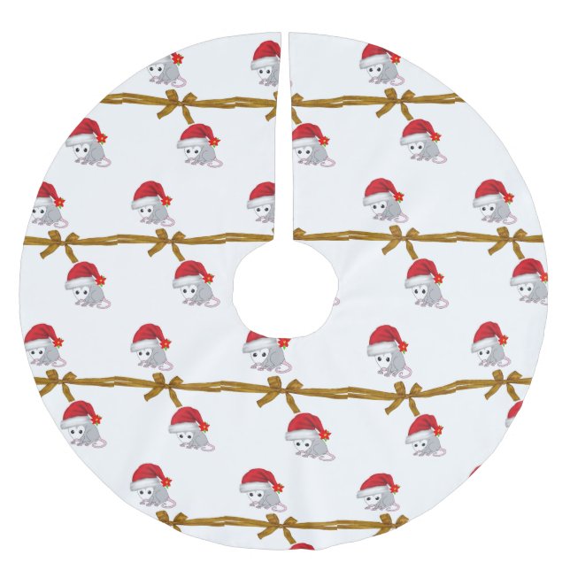 God jul Träd Skirt Opossum Julgransmatta Borstad Polyester (Framsidan)