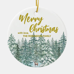 God jul träd-skogskript Helgdag Modern Guld Julgransprydnad Keramik