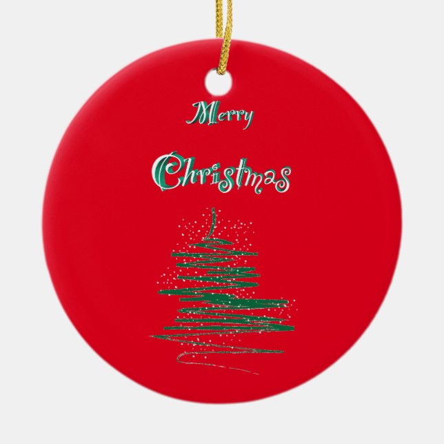 God jul Träd Snöflingor Julgransprydnad Keramik (Framsidan)
